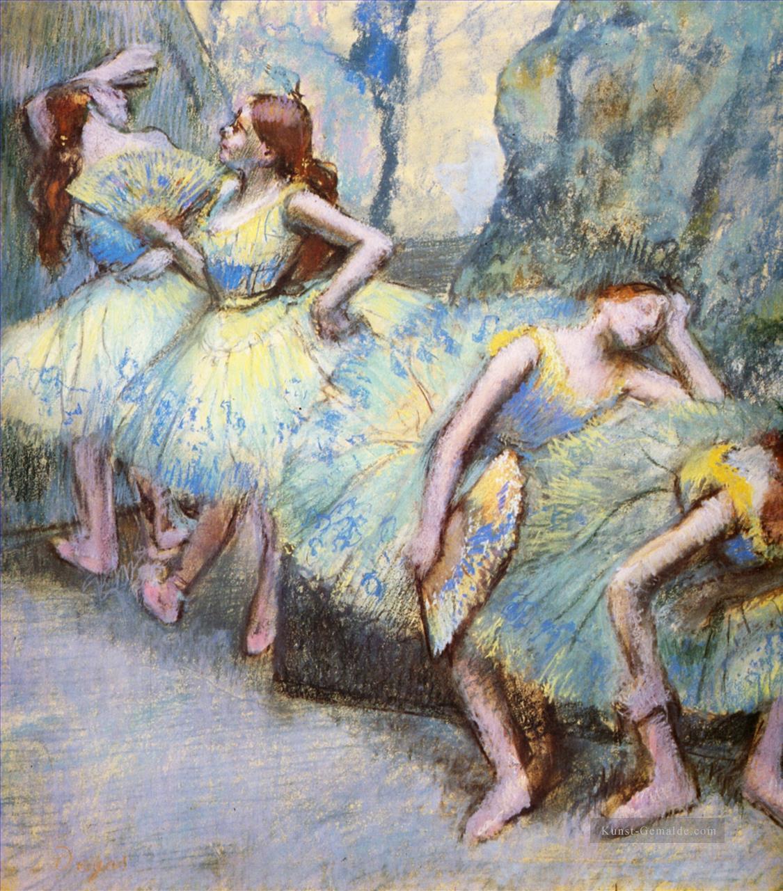 Ballett Tänzer in den Flügeln 1900 Edgar Degas Ölgemälde